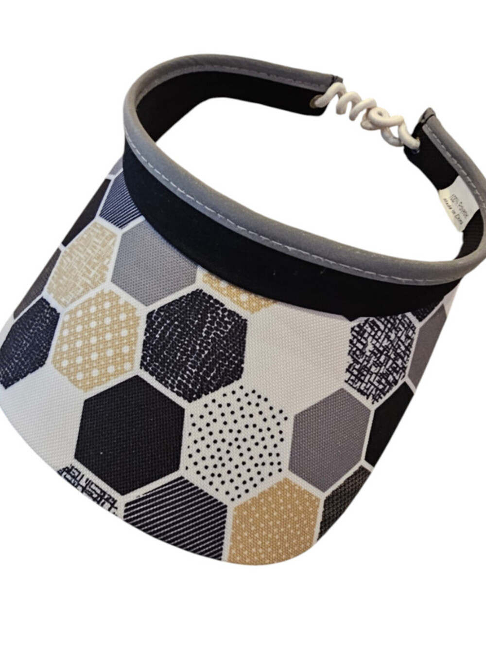 Glove It Hexy Ladies Golf Visor Hat Coil Back Hexagon Geometric Print